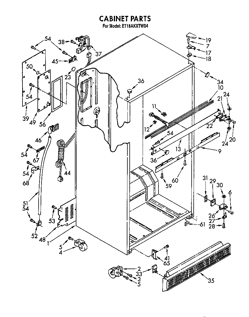 Whirlpool ET18AKXTW04 cabinet diagram