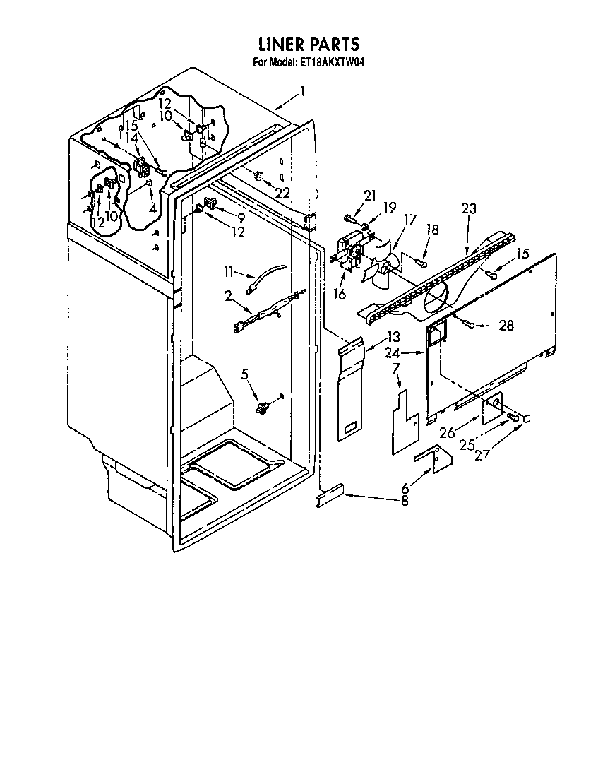 Whirlpool ET18AKXTW04 liner diagram