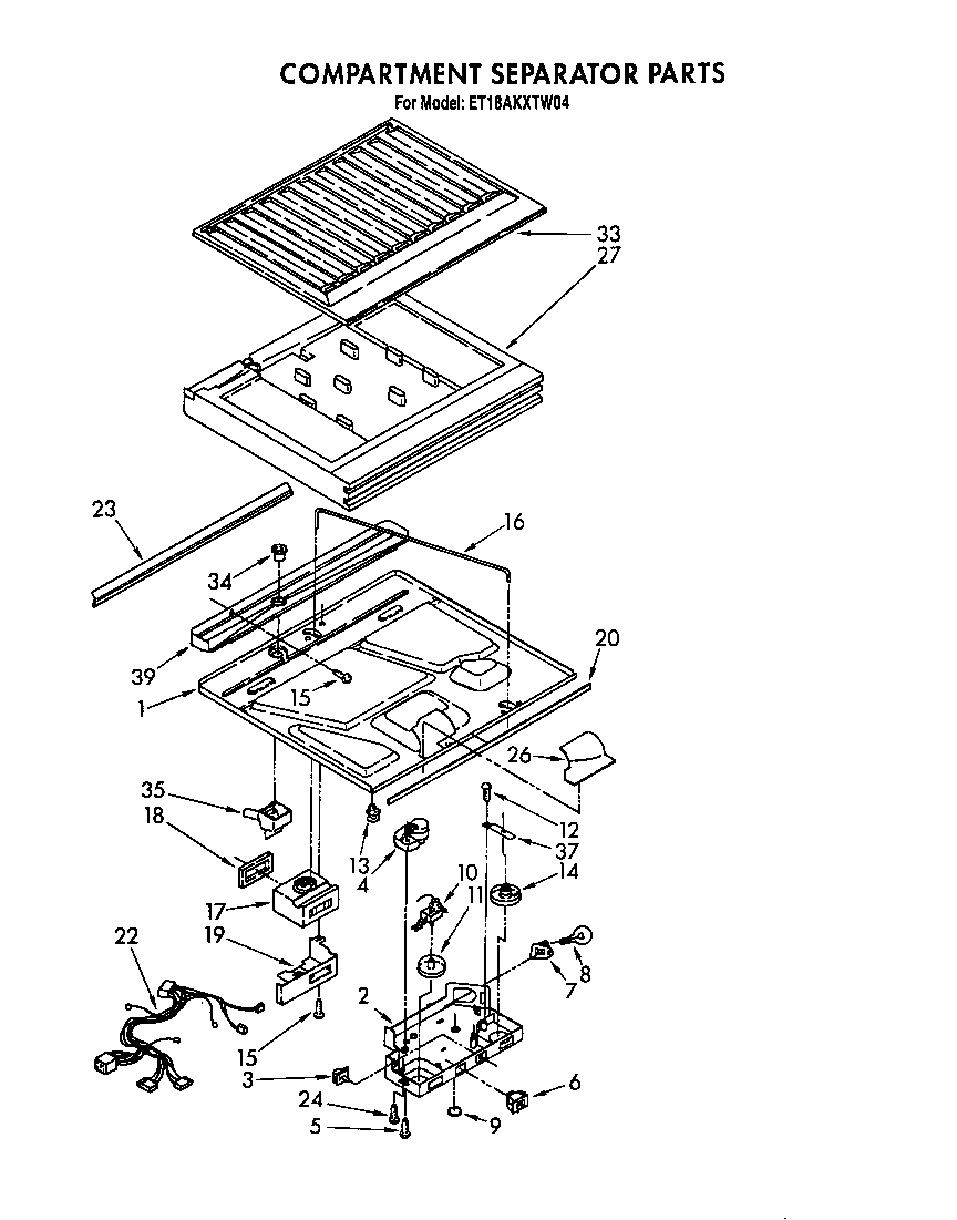 Whirlpool ET18AKXTW04 compartment separator diagram