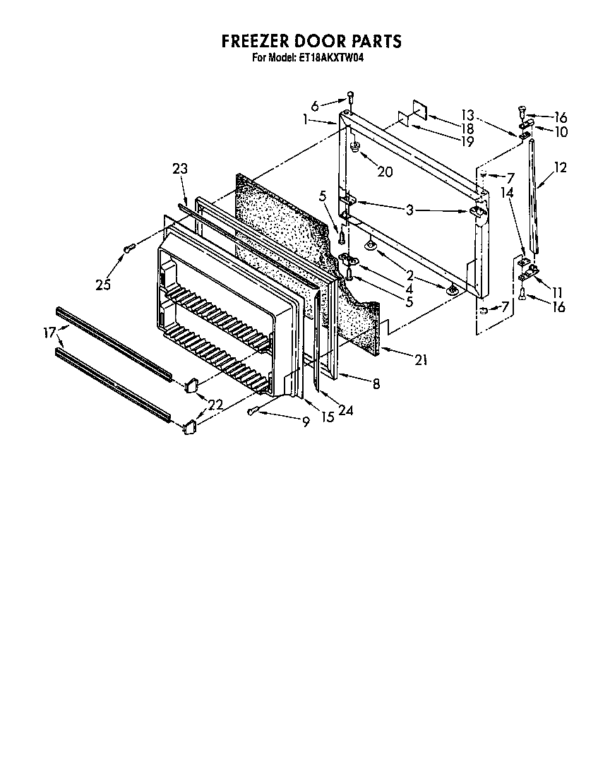 Whirlpool ET18AKXTW04 freezer door diagram