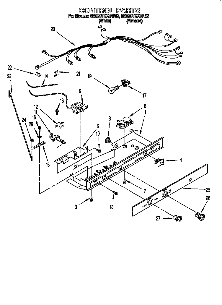 Whirlpool 8ED20TKXDW02 control diagram