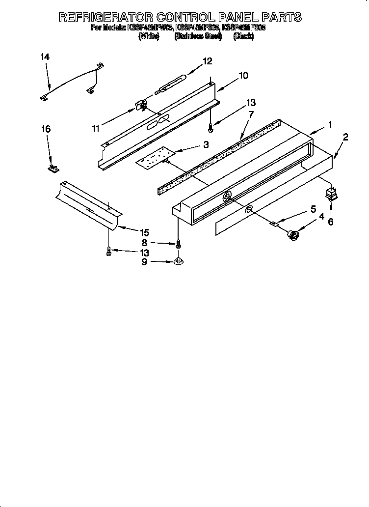 KitchenAid KSSP48MFB05 refrigerator control diagram