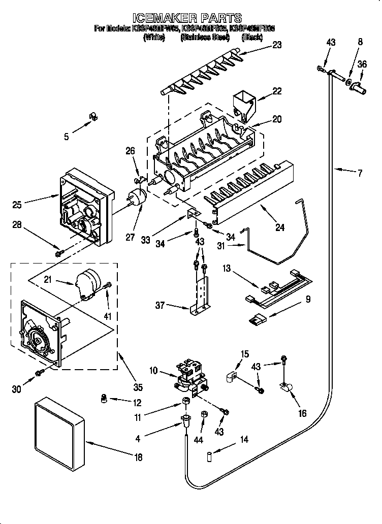 KitchenAid KSSP48MFB05 icemaker diagram