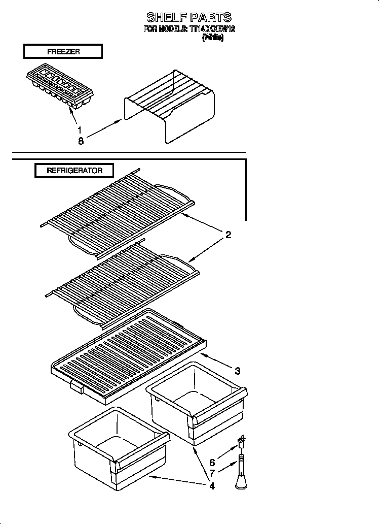 Estate TT14DKXEW12 shelf diagram