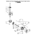 Whirlpool 8LSR6132FQ0 brake, clutch, gearcase, motor and pump diagram