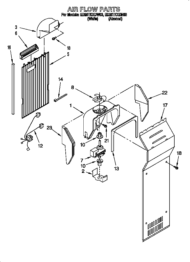 Whirlpool ED20TKXDW03 air flow diagram