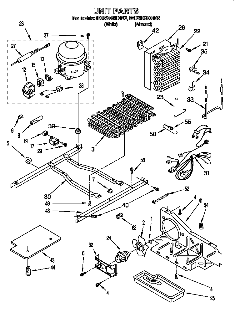 Whirlpool 8ED25DQXDW02 unit diagram