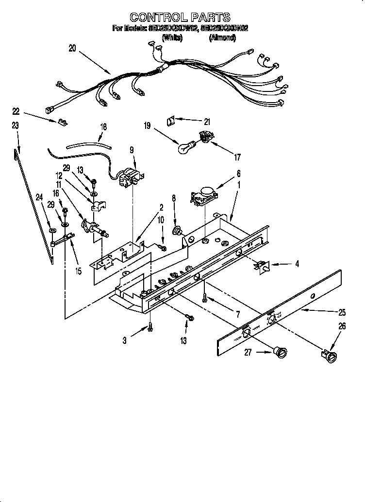 Whirlpool 8ED25DQXDW02 control diagram