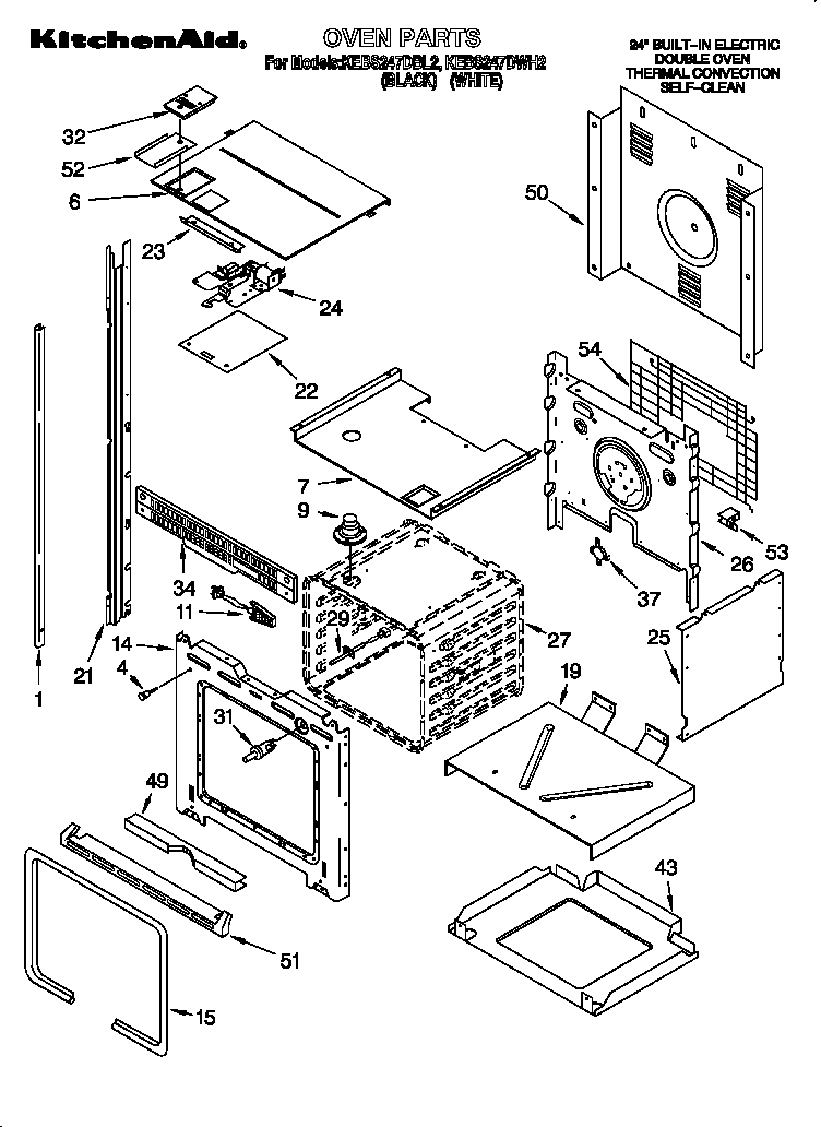 KitchenAid KEBS247DBL2 oven diagram