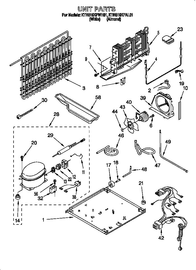 KitchenAid KTRS19KFWH01 unit diagram