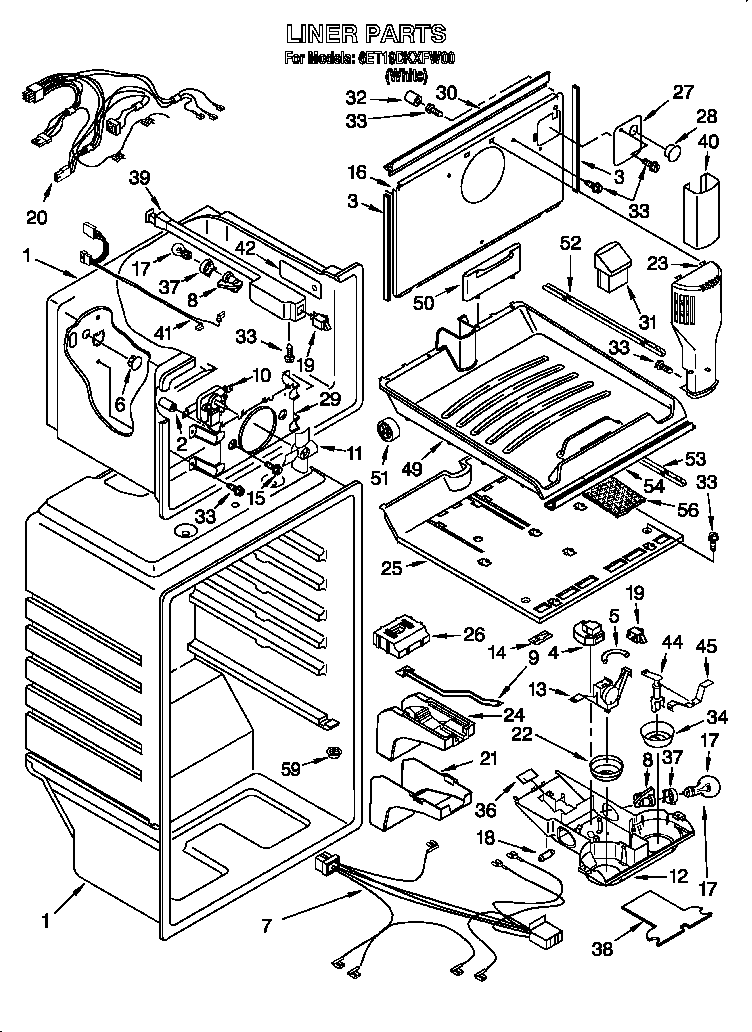 Whirlpool 6ET19DKXFW00 liner diagram