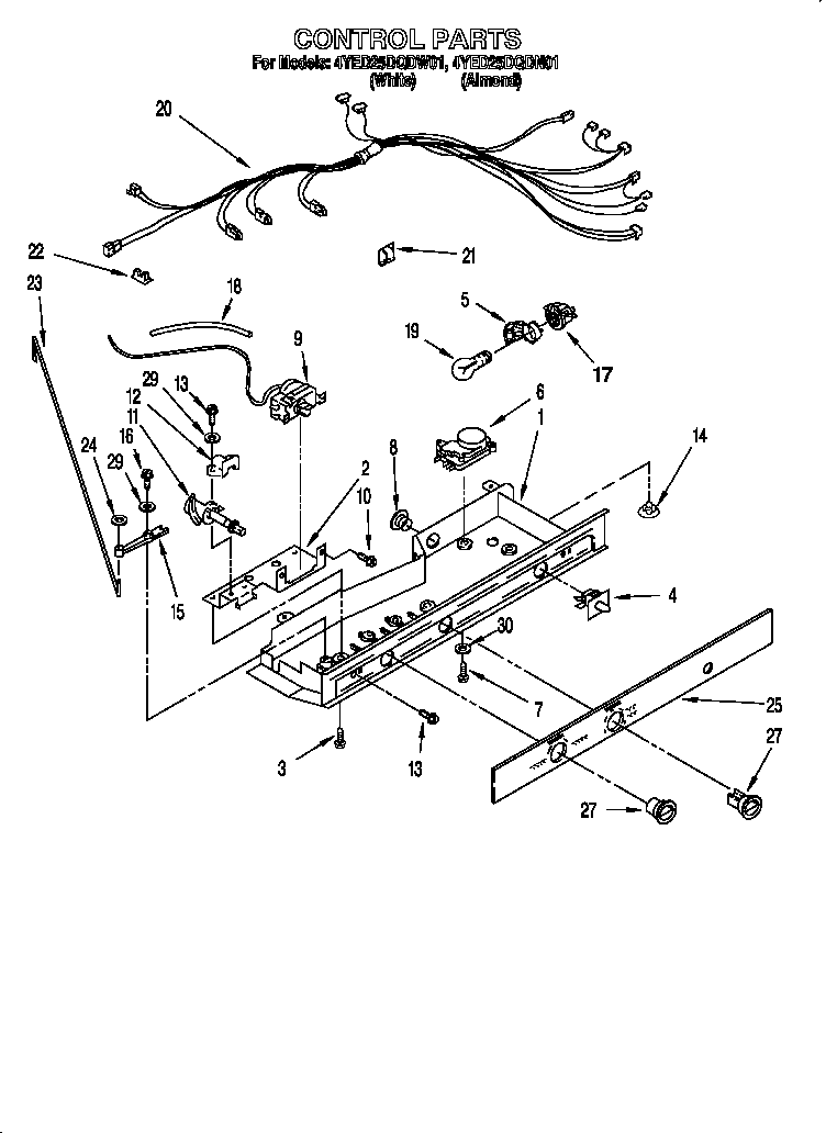 Whirlpool 4YED25DQDW01 control diagram