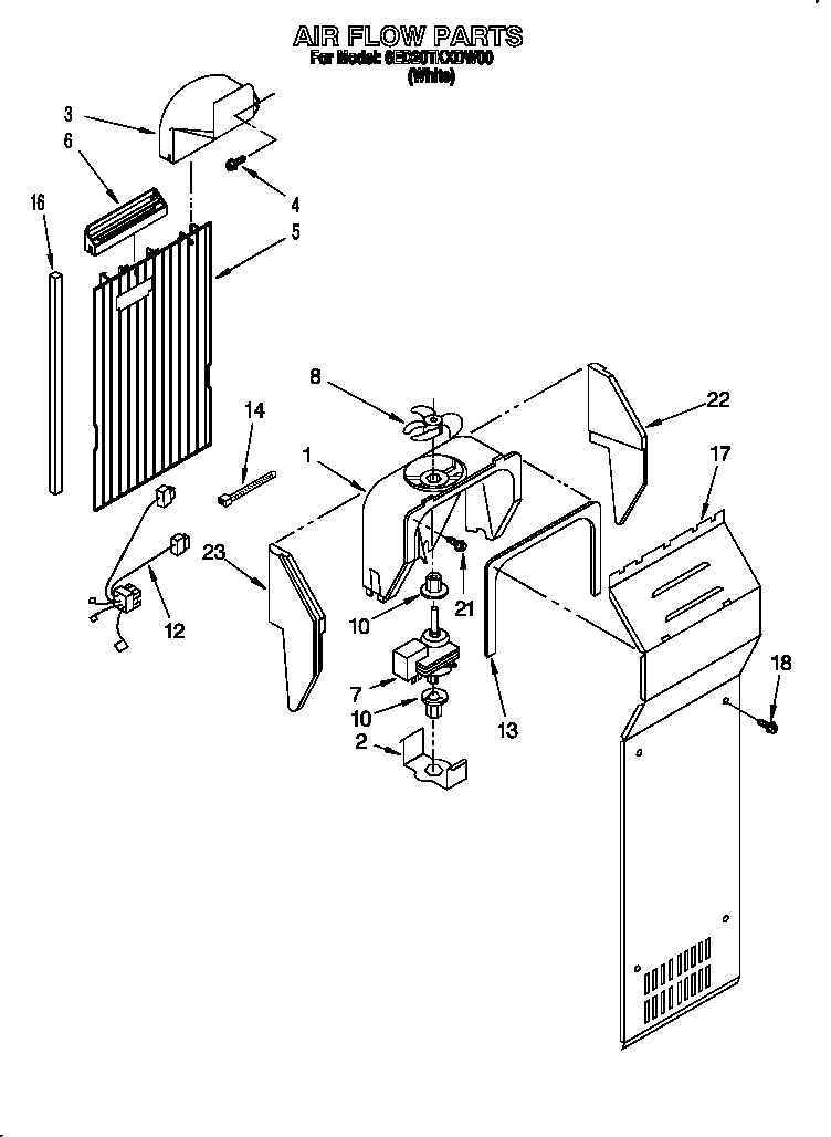 Whirlpool 6ED20TKXDW00 air flow diagram