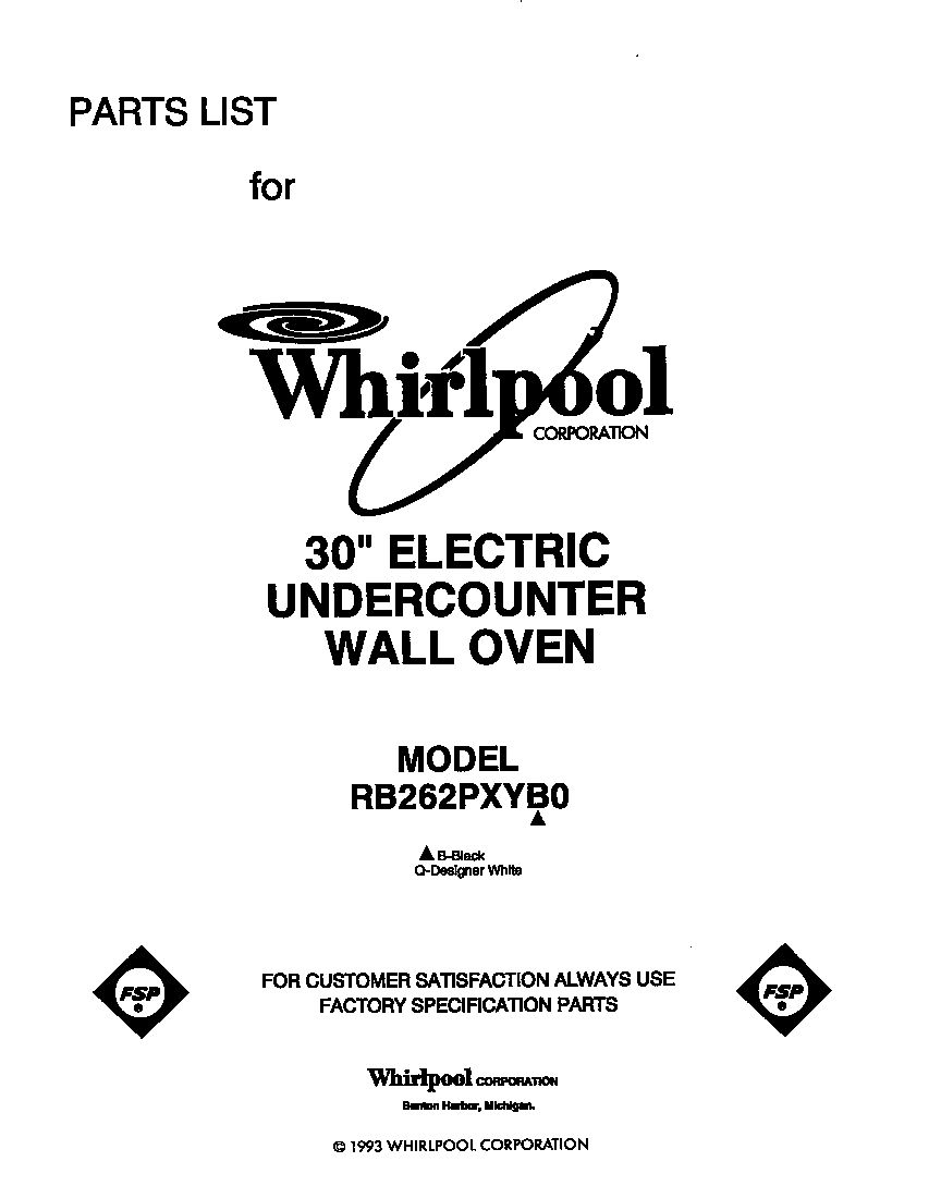 Whirlpool RB262PXYB0 front cover diagram