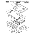 Roper FGP210EW0 cooktop and manifold diagram