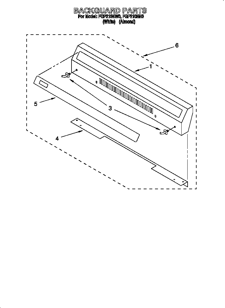 Roper FGP210EN0 backguard diagram