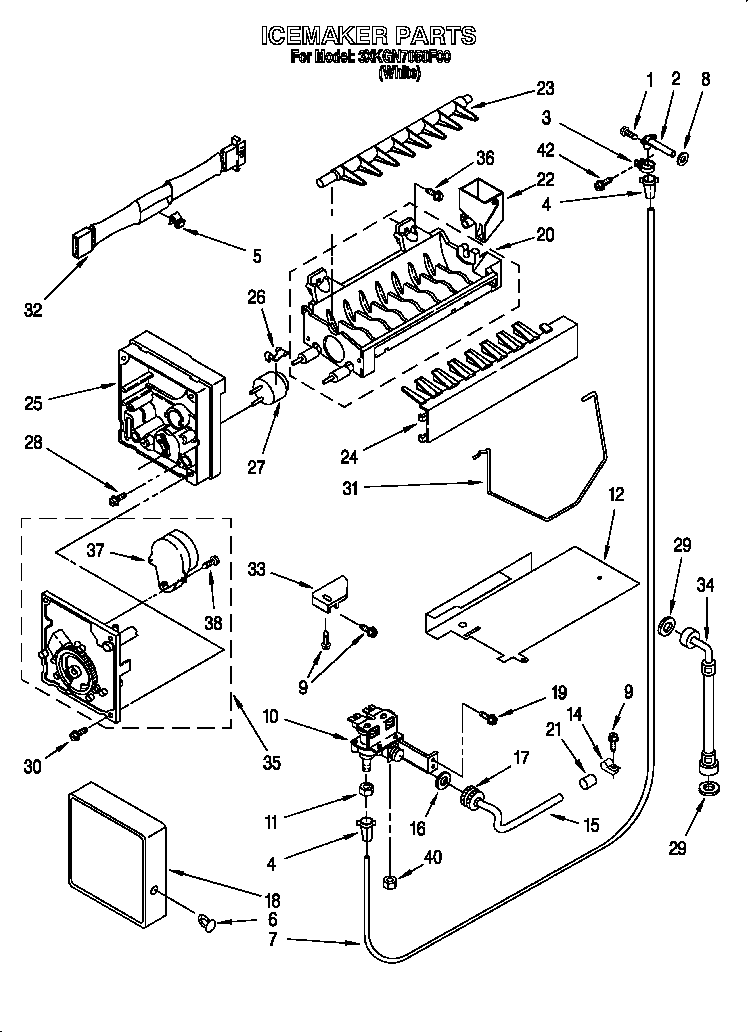 Bauknecht 3XKGN7050F00 ice maker diagram