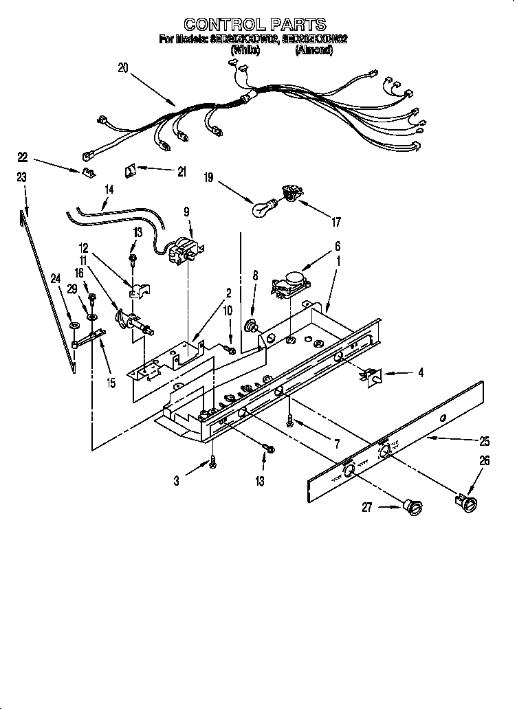 Whirlpool 8ED20ZKXDW02 control diagram