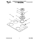 Whirlpool SC8830EBB2 cooktop and grate diagram