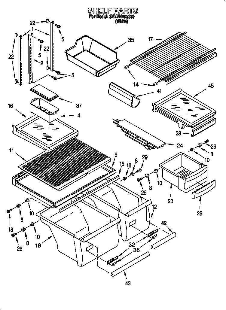Bauknecht 3XKVN490000 shelf diagram