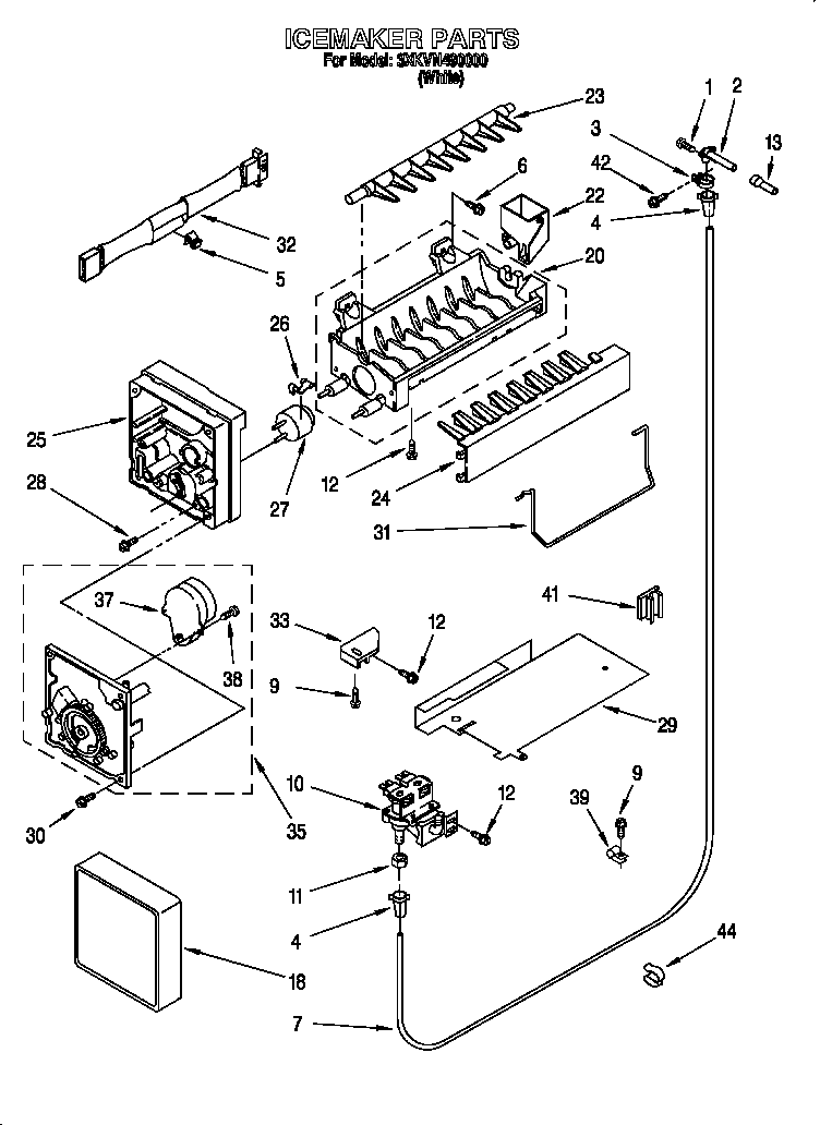 Bauknecht 3XKVN490000 icemaker diagram