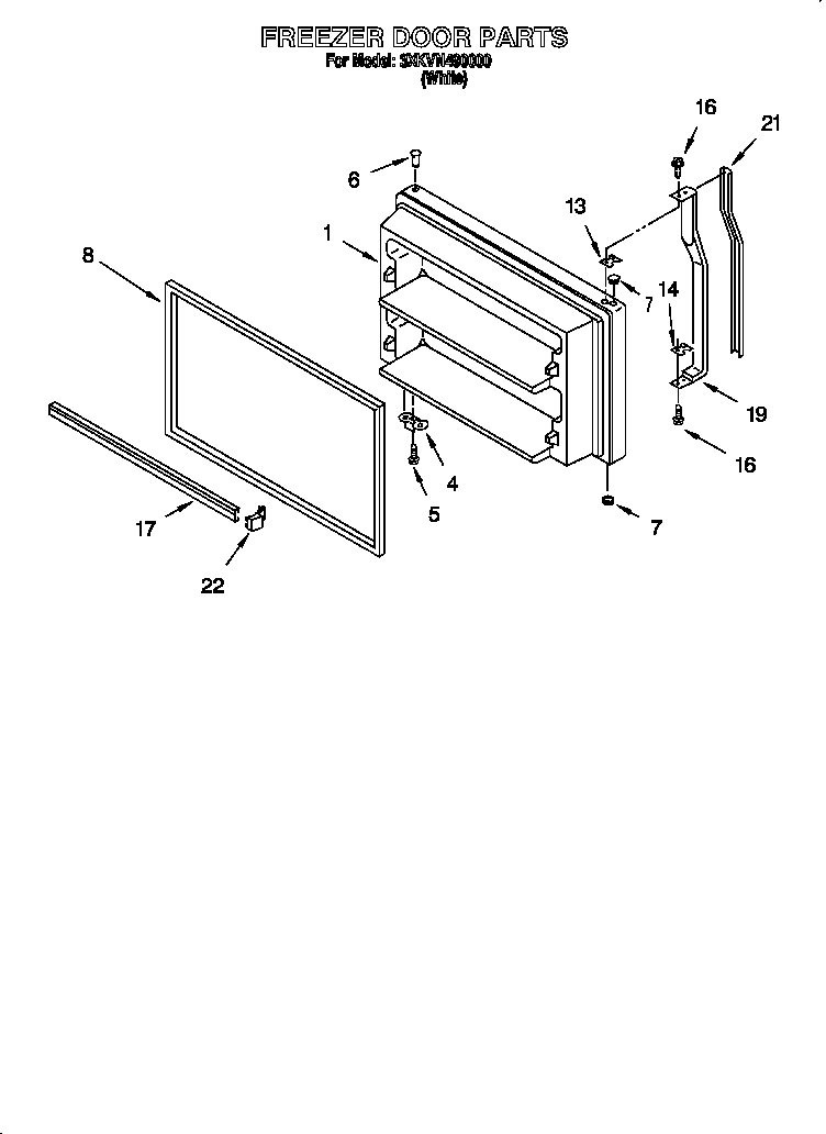 Bauknecht 3XKVN490000 freezer door diagram