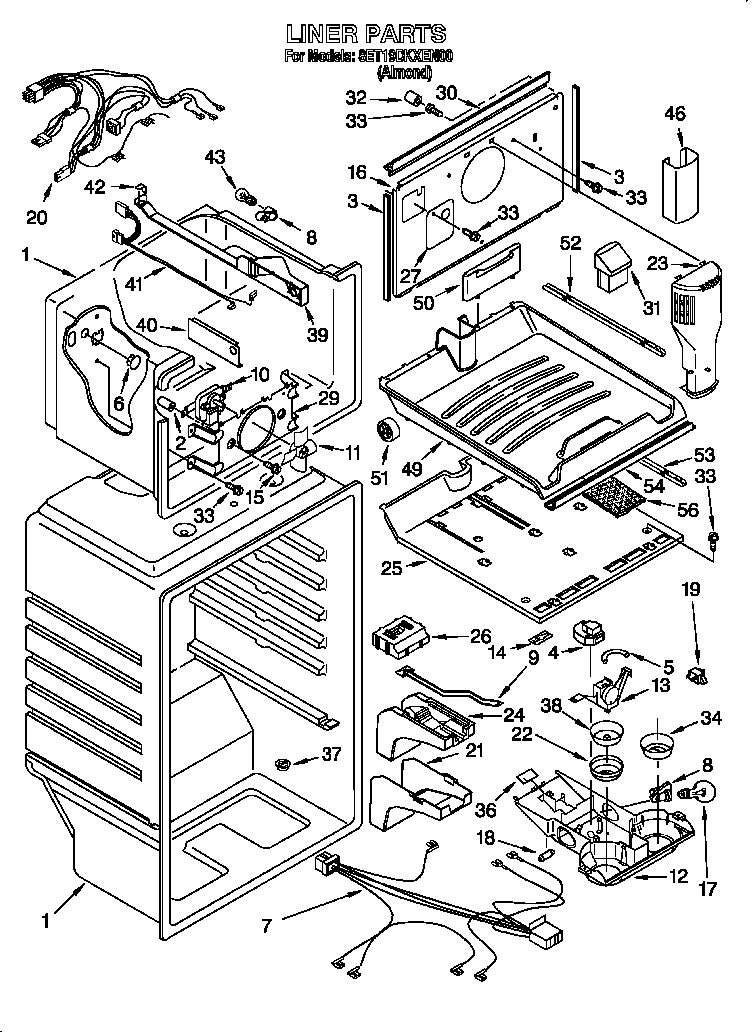 Whirlpool 8ET19DKXEN00 liner diagram
