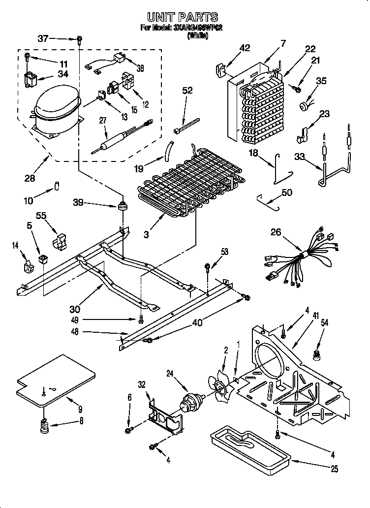 Whirlpool 3XARG496WP02 unit diagram