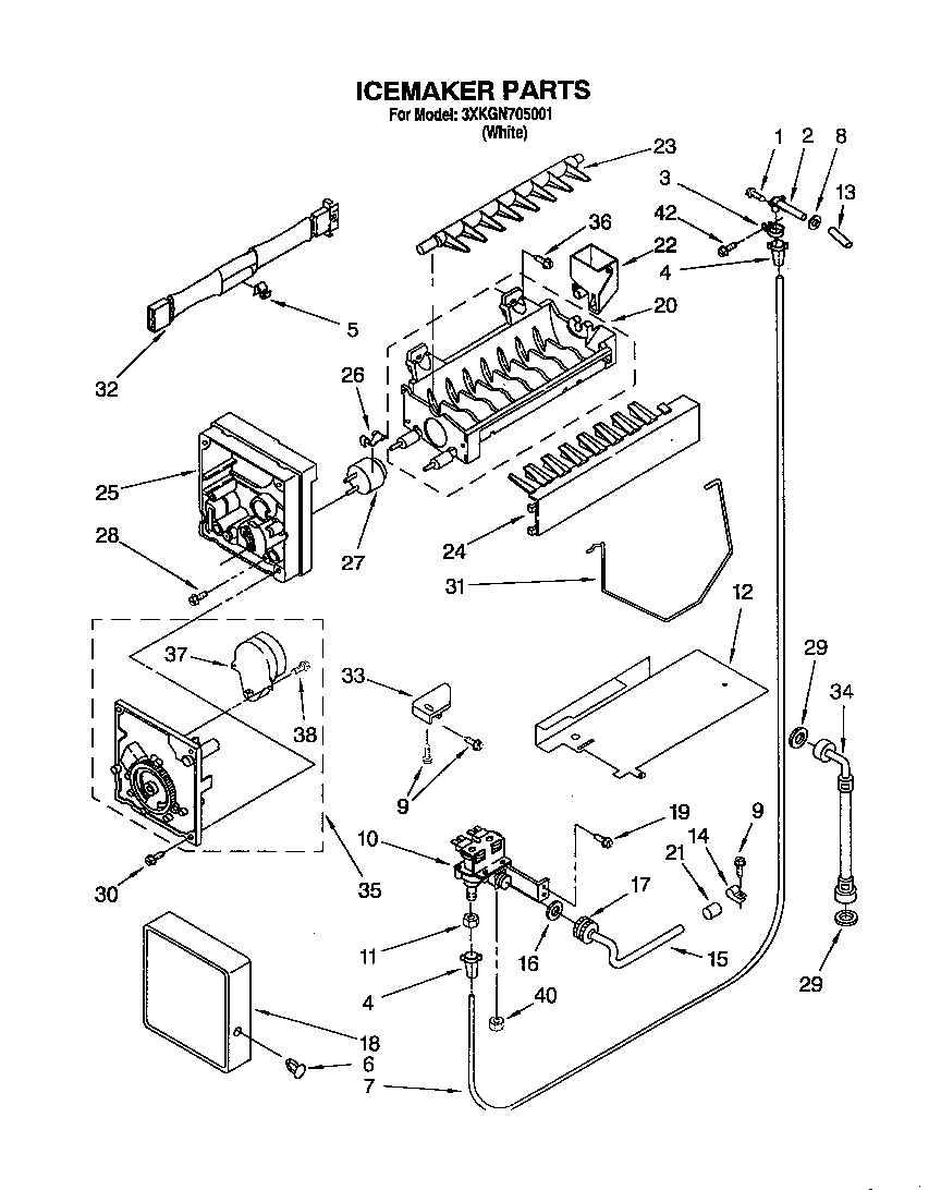 Bauknecht 3XKGN705001 icemaker diagram