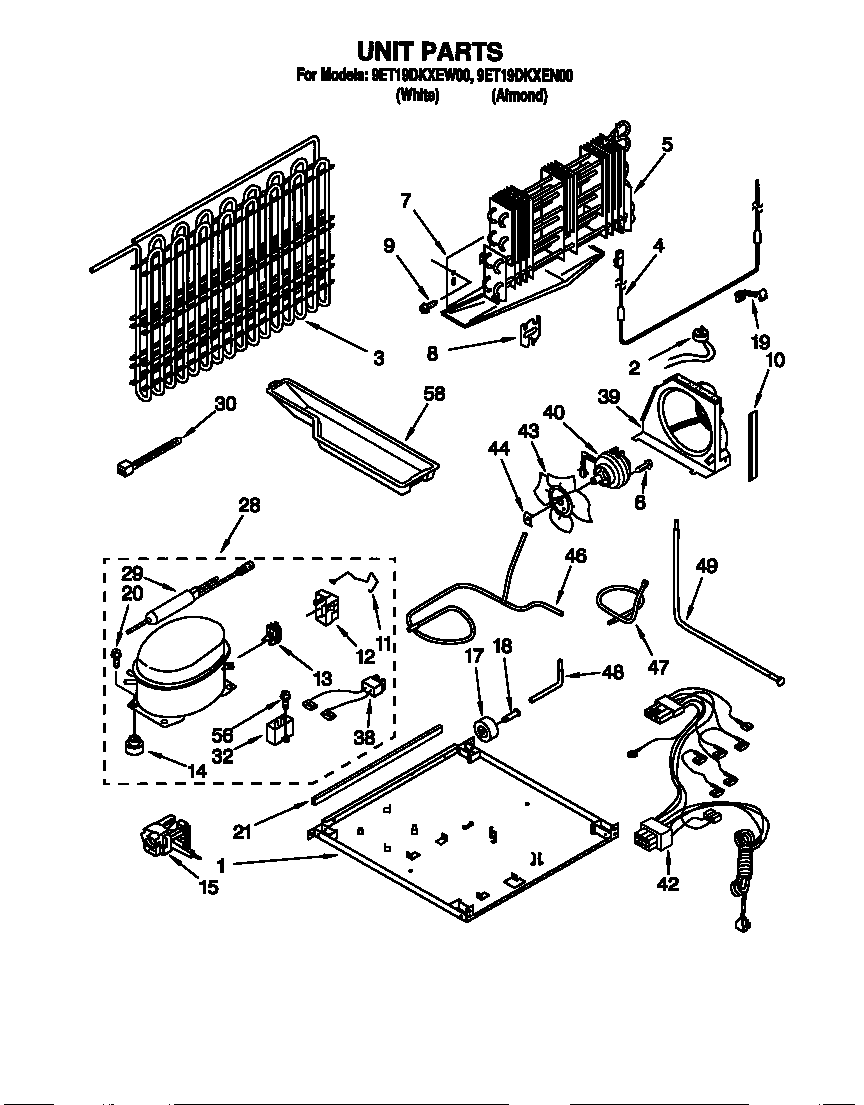 Whirlpool 9ET19DKXEW00 unit diagram