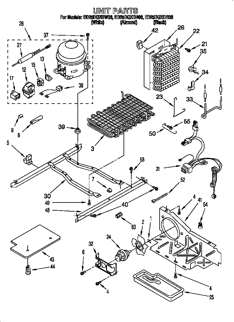 Whirlpool ED25DQXDN06 unit parts diagram