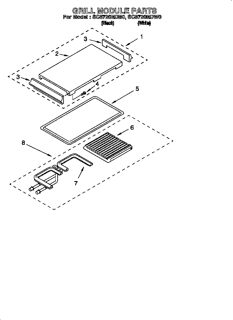 Whirlpool SC8720EDW0 grill module parts diagram