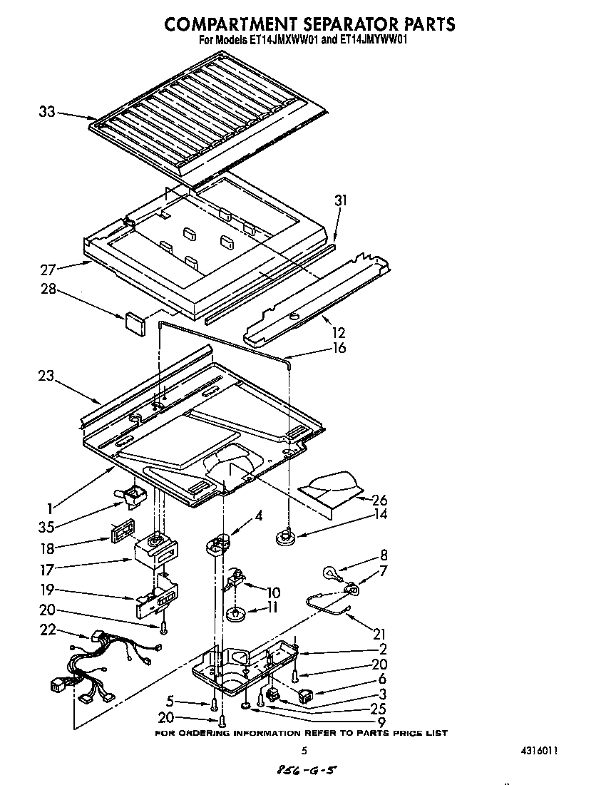 Whirlpool ET14JMYWW01 compartment separator parts diagram