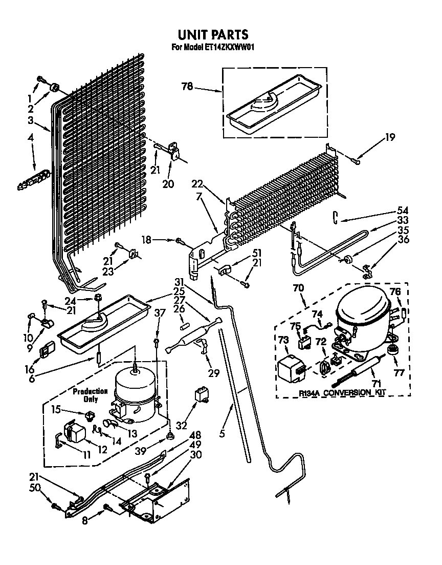 Whirlpool ET14ZKXWG01 unit parts diagram
