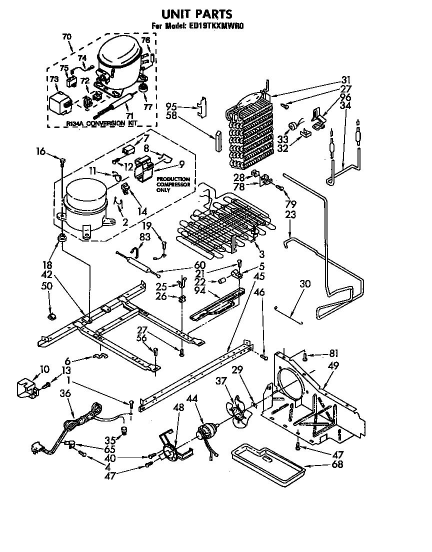 Whirlpool ED19TKXMWR0 unit parts diagram