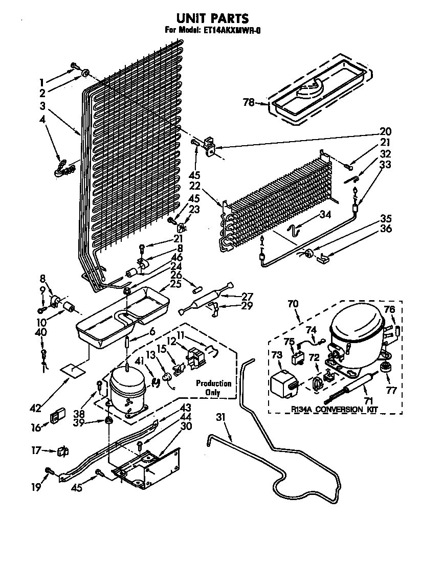 Whirlpool ET14AKXMWR0 unit parts diagram