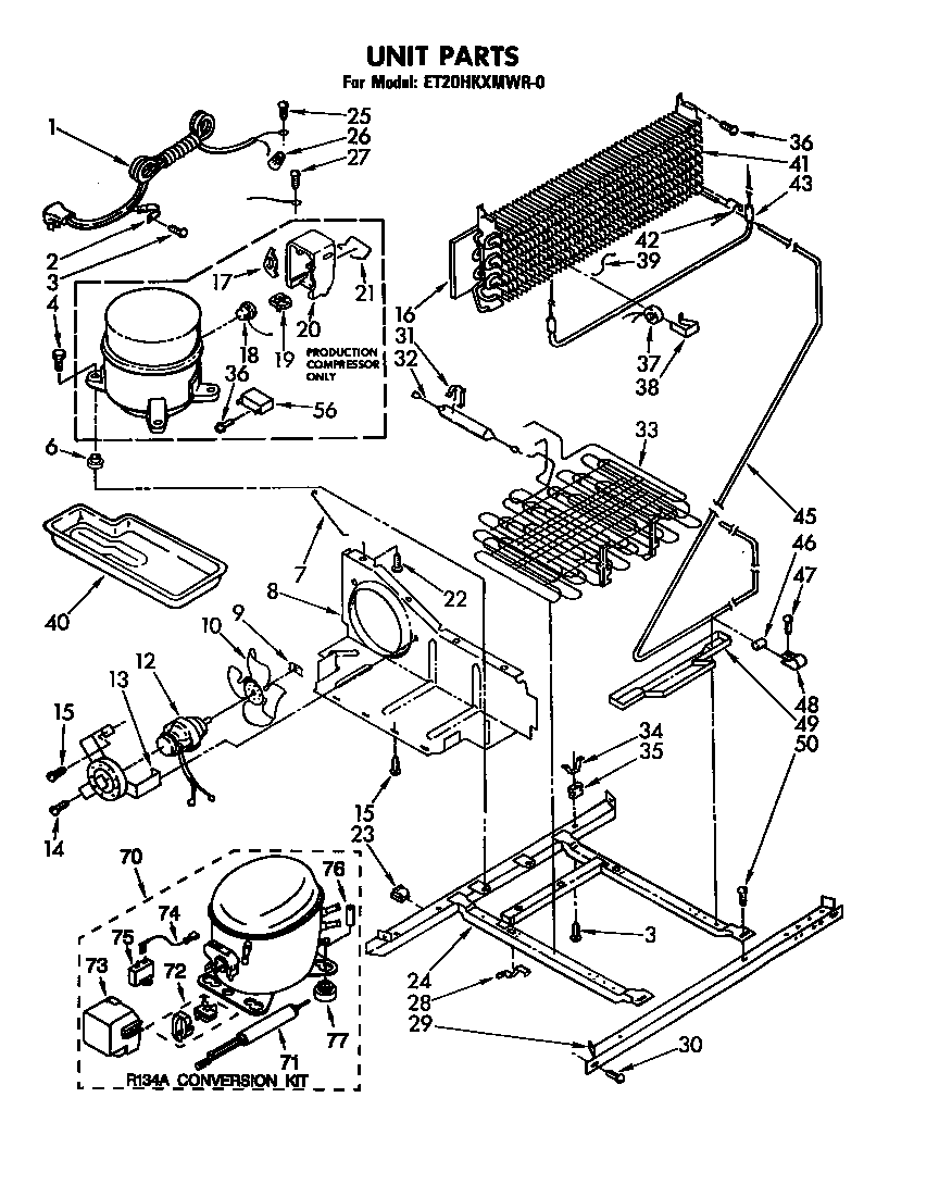 Whirlpool ET20HKXMWR0 unit parts diagram