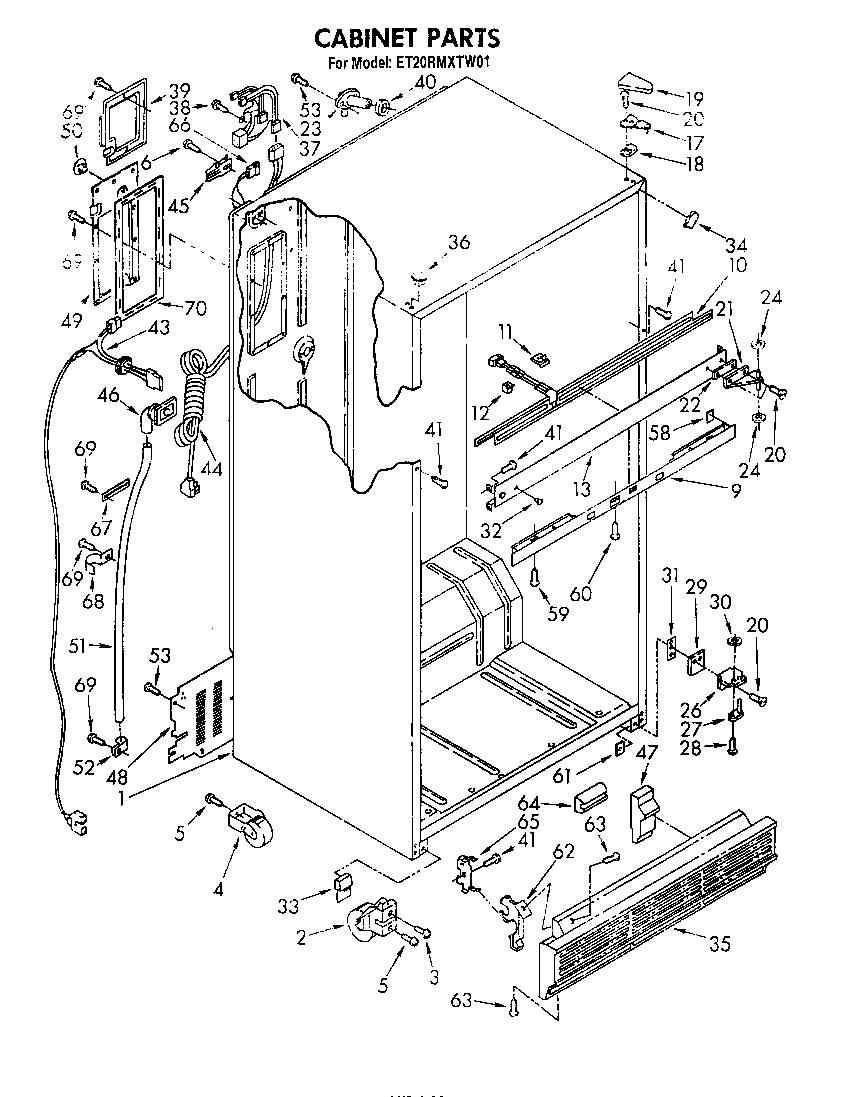Whirlpool ET20RMXTG01 cabinet diagram