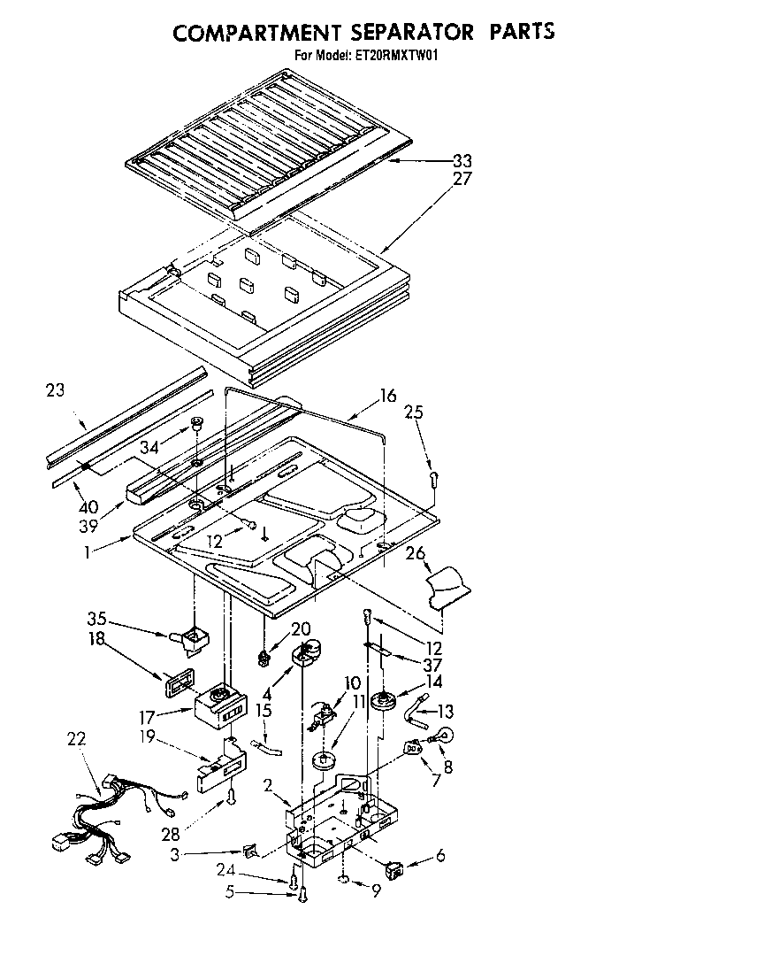 Whirlpool ET20RMXTG01 compartment separator diagram