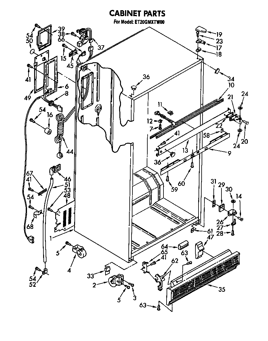 Whirlpool ET20GMXTM00 cabinet diagram