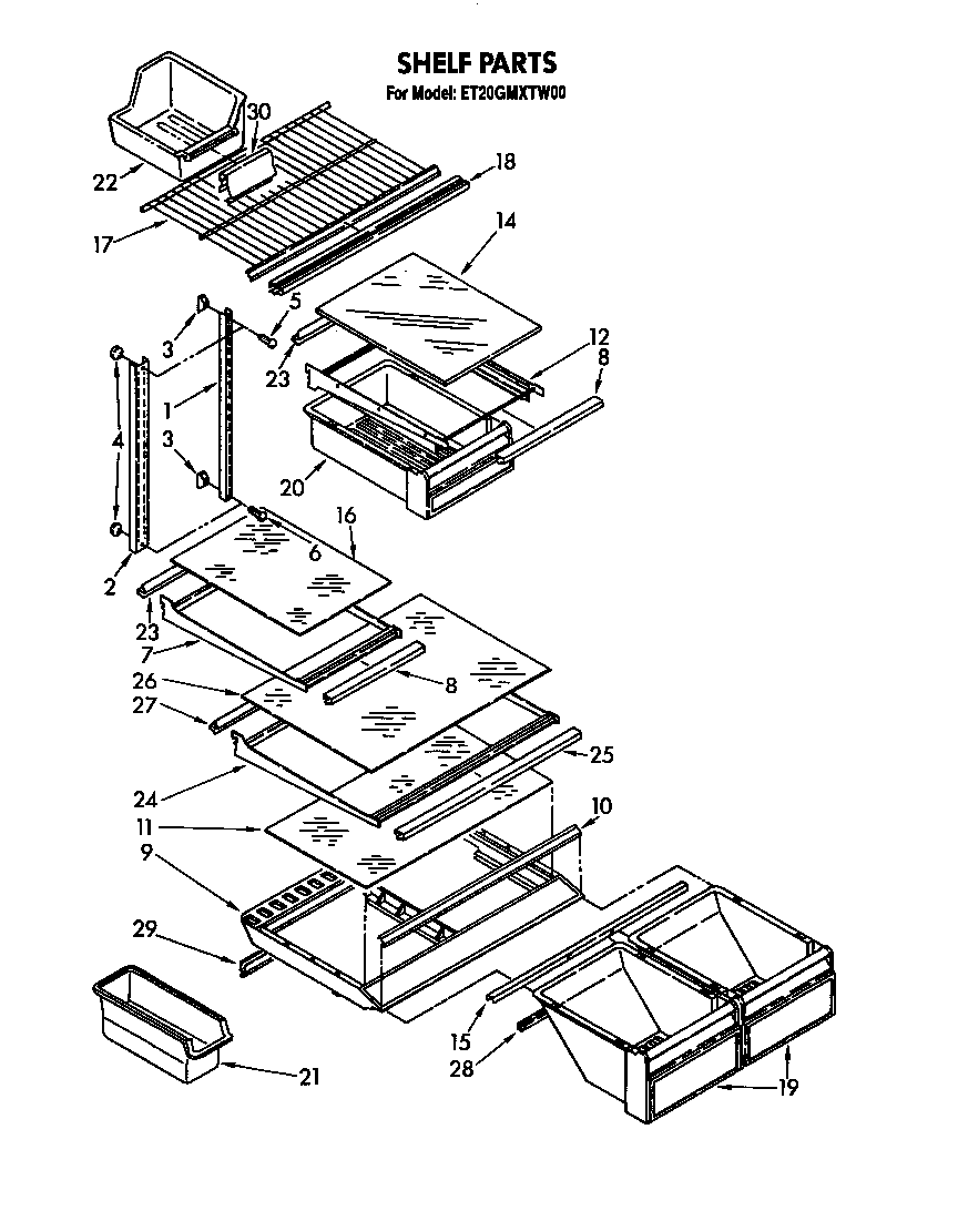 Whirlpool ET20GMXTM00 shelf diagram