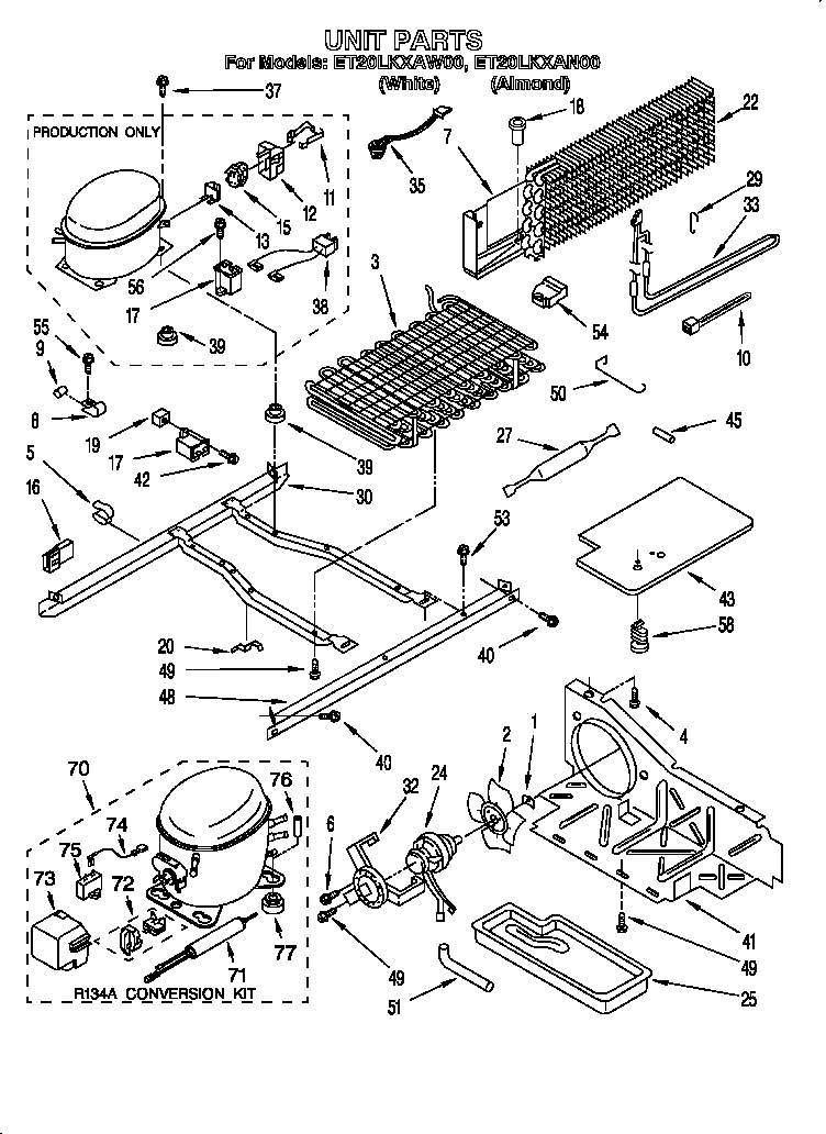 Whirlpool ET20LKXAN00 unit diagram