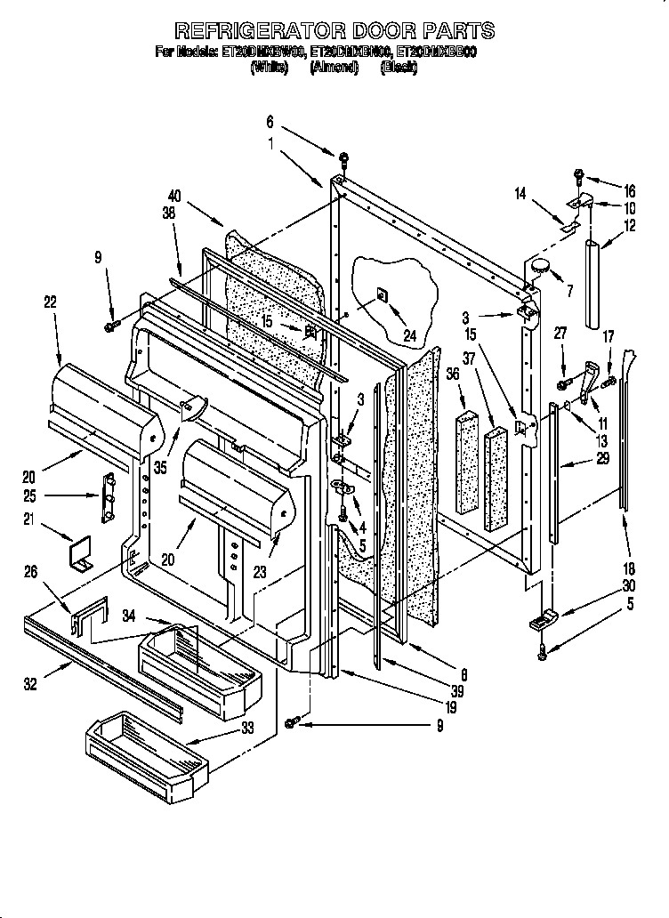 KitchenAid ET20DMXBW00 refrigerator door diagram