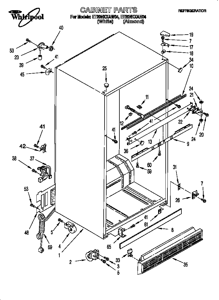 Whirlpool ET20NKXAN04 cabinet diagram