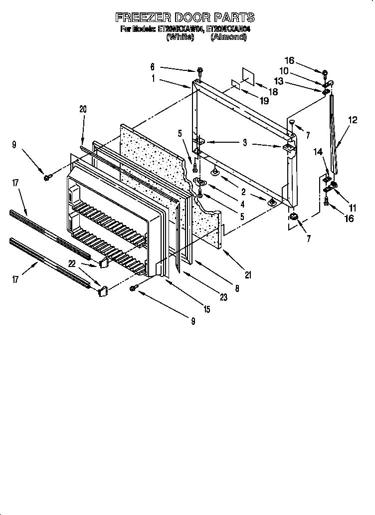 Whirlpool ET20NKXAN04 freezer door diagram