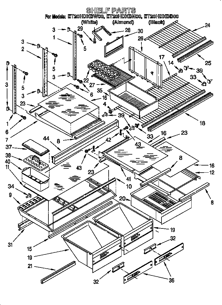 Whirlpool ET20HDXBB00 shelf diagram