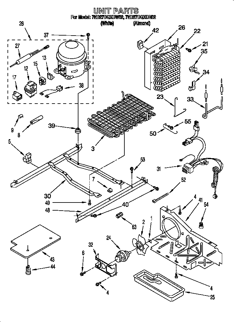 Whirlpool 7ED27DQXDN02 unit diagram