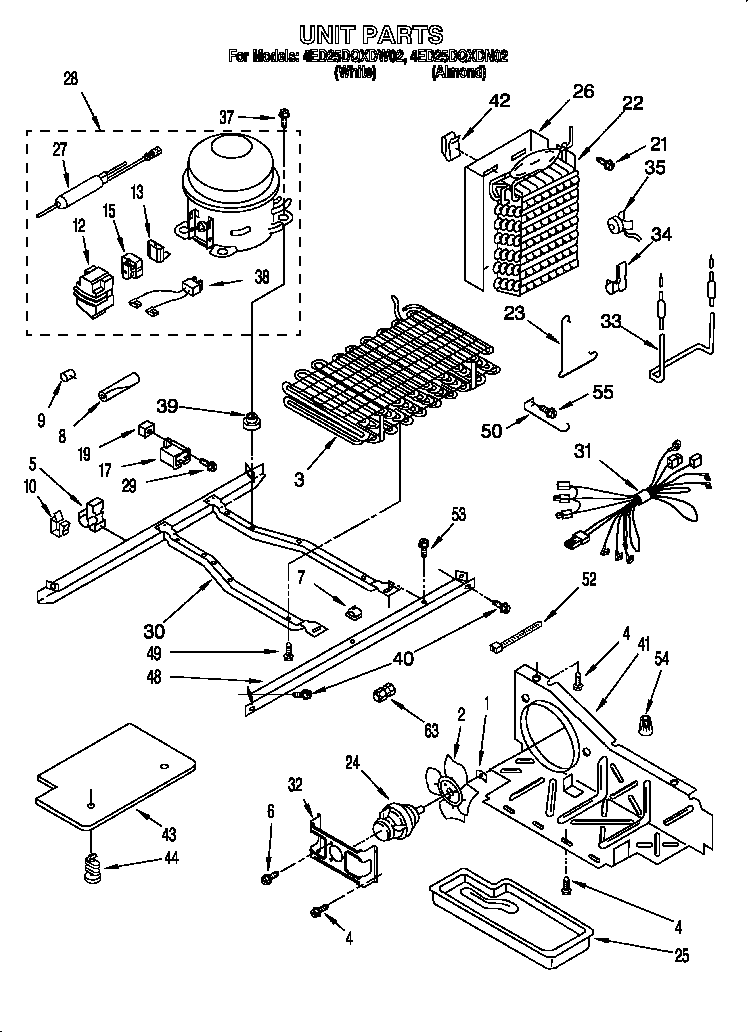 Whirlpool 4ED25DQXDW02 unit diagram