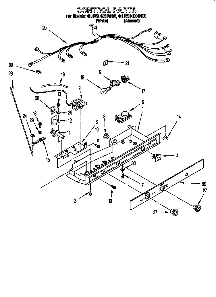 Whirlpool 4ED25DQXDW02 control diagram