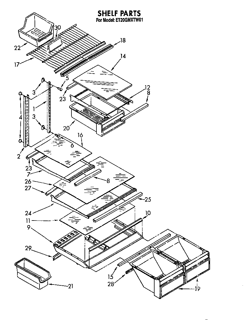 Whirlpool ET20GMXTW01 shelf diagram